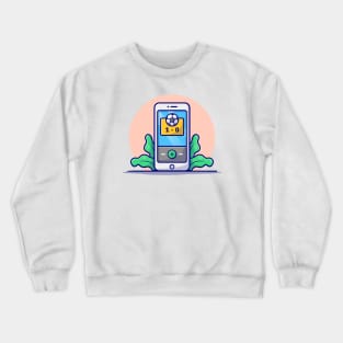 Online Soccer Match Cartoon Vector Icon Illustration (2) Crewneck Sweatshirt